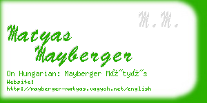 matyas mayberger business card